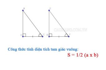 Công thức tính diện tích tam giác vuông