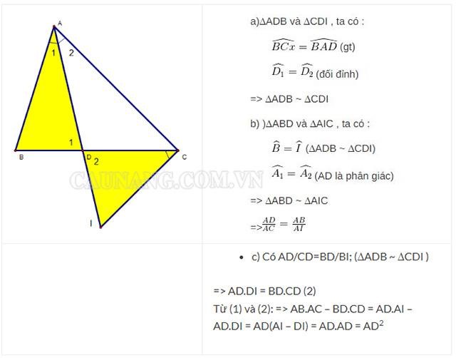 giải bài tập về 2 tam giác đồng dạng